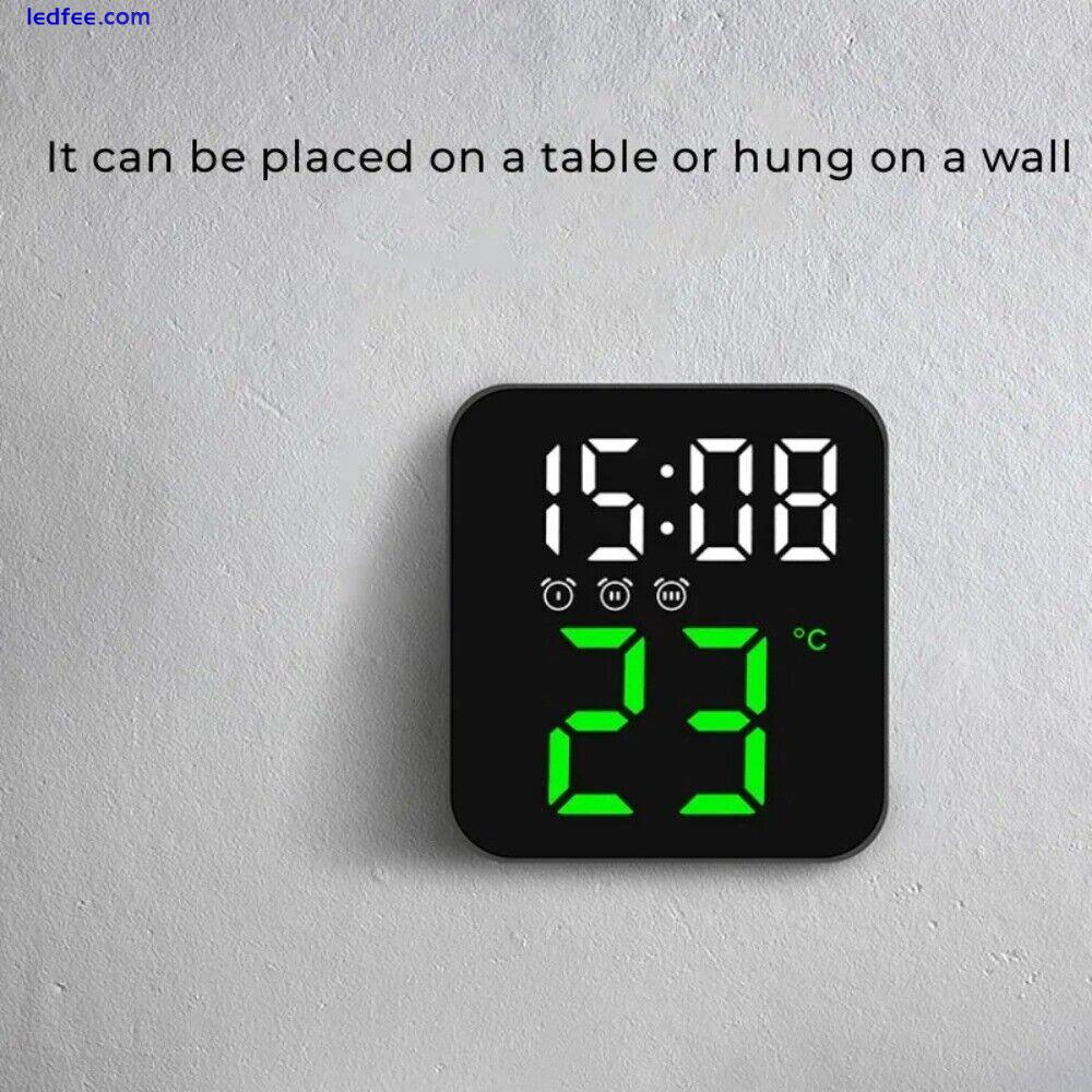 LED Digital Alarm Clock Temperature Date Display Large Number Nightlight Screen 2 