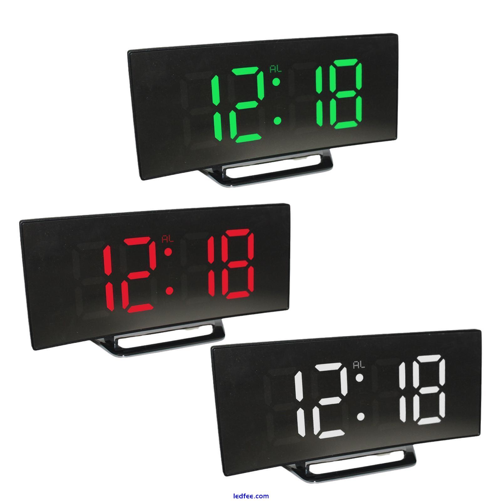 Digital Alarm Clock Mirror LED Alarm Clock Night Light New USB Charging N2Q2 0 