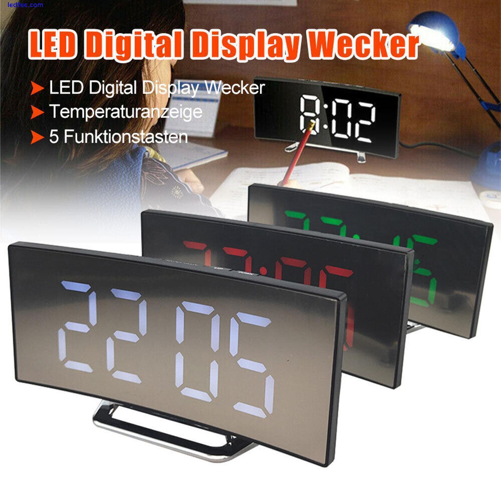 Digital Alarm Clock Mirror LED Alarm Clock Night Light New USB Charging N2Q2 5 