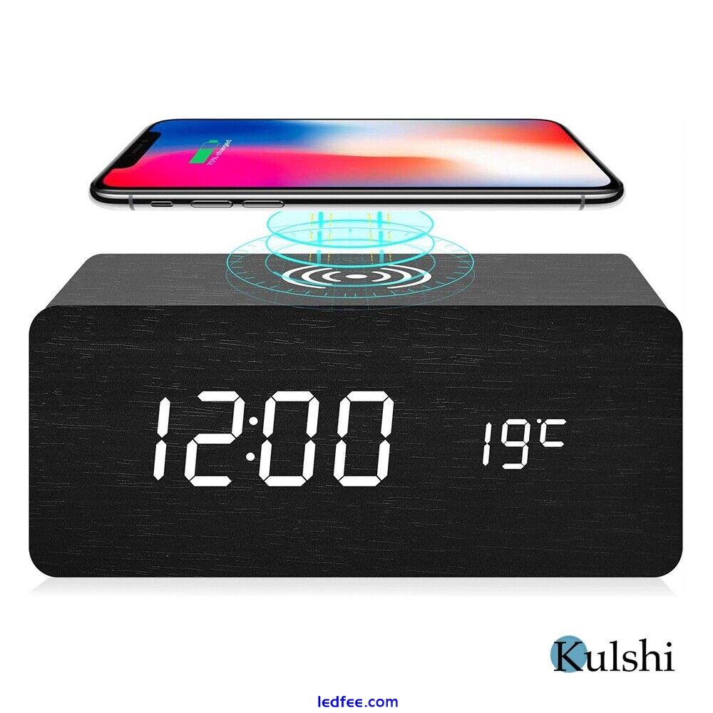 Kulshi Alarm Clock with Wireless Phone Charger 3 