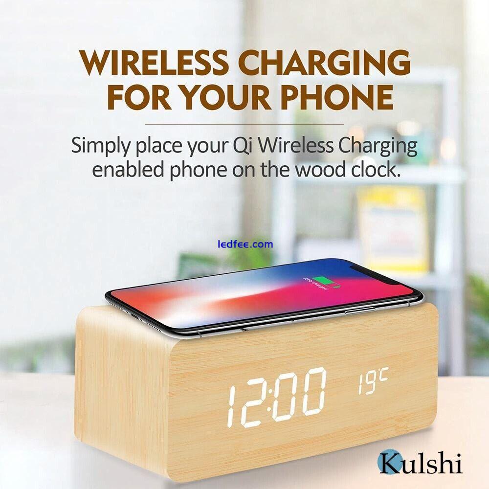 Kulshi Alarm Clock with Wireless Phone Charger 0 