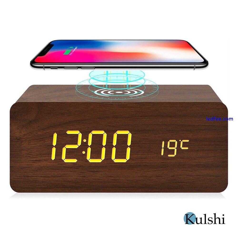 Kulshi Alarm Clock with Wireless Phone Charger 2 