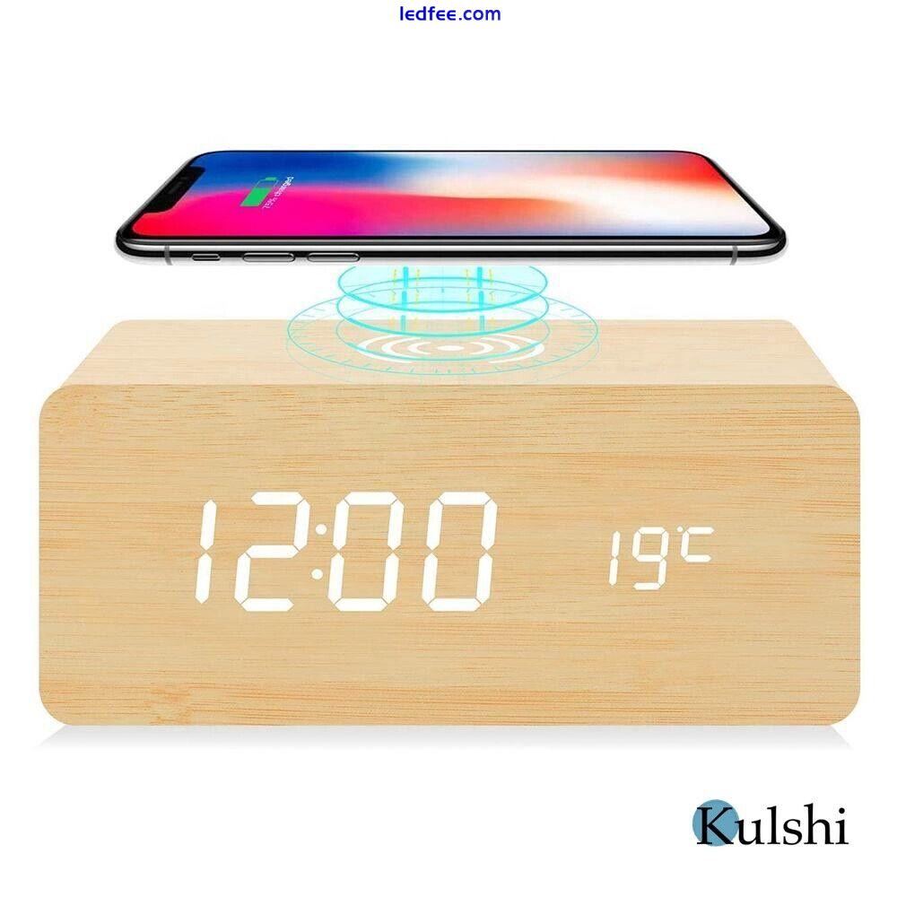 Kulshi Alarm Clock with Wireless Phone Charger 1 