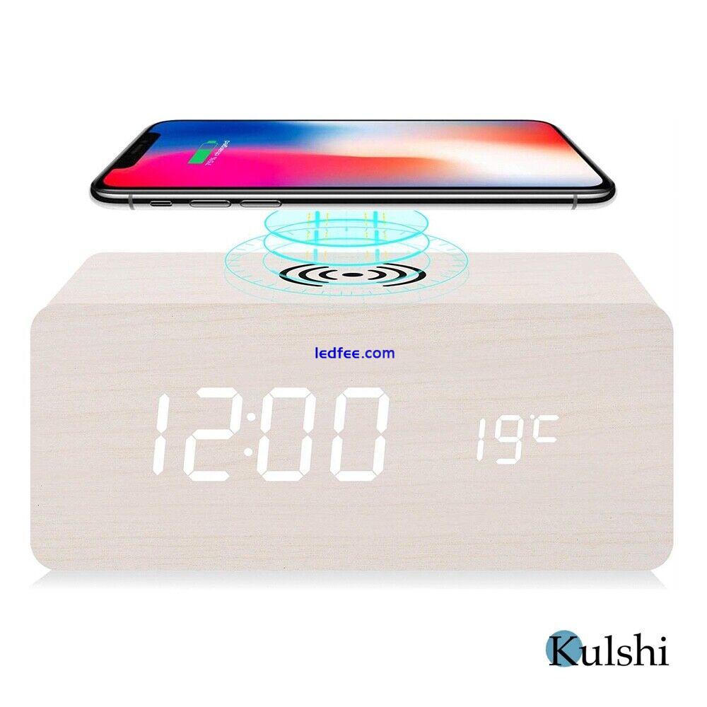 Kulshi Alarm Clock with Wireless Phone Charger 4 