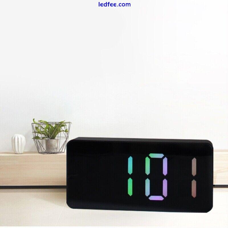 Modern LED Alarm Clock USB Digital Electronic Clocks with Snooze Auto Dim 5 