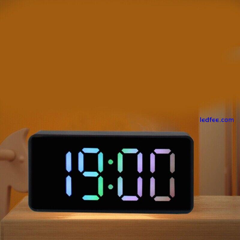 Modern LED Alarm Clock USB Digital Electronic Clocks with Snooze Auto Dim 4 