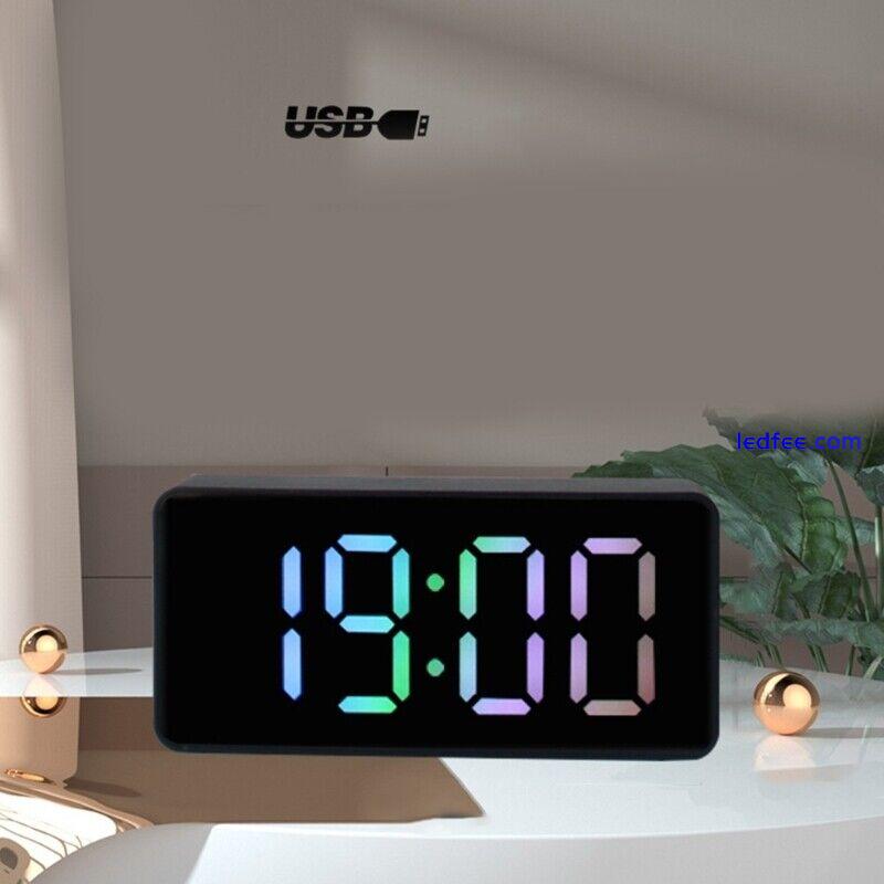 Modern LED Alarm Clock USB Digital Electronic Clocks with Snooze Auto Dim 1 