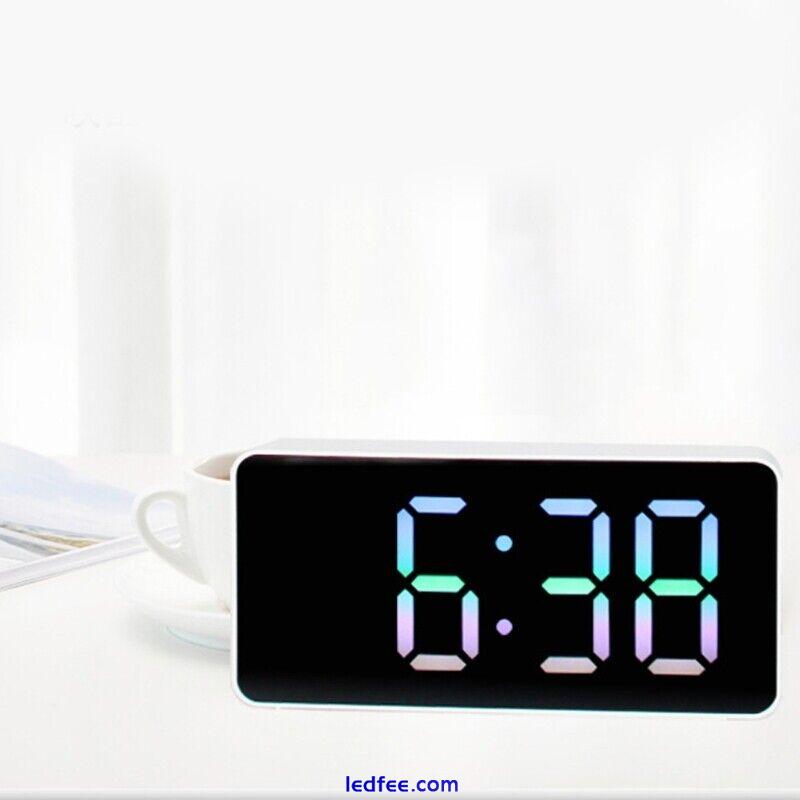 Modern LED Alarm Clock USB Digital Electronic Clocks with Snooze Auto Dim 2 