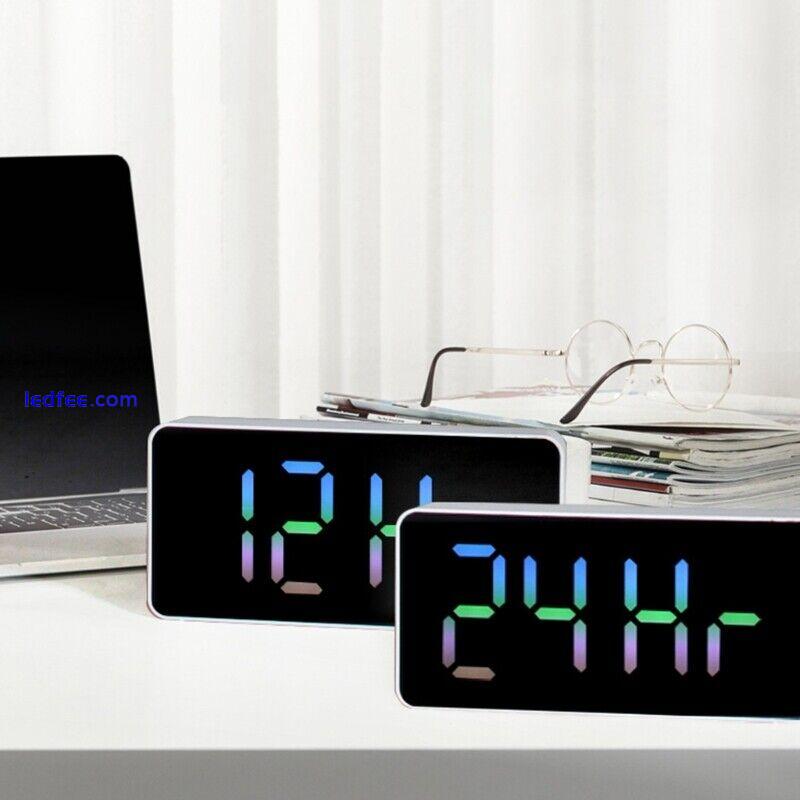 Modern LED Alarm Clock USB Digital Electronic Clocks with Snooze Auto Dim 3 