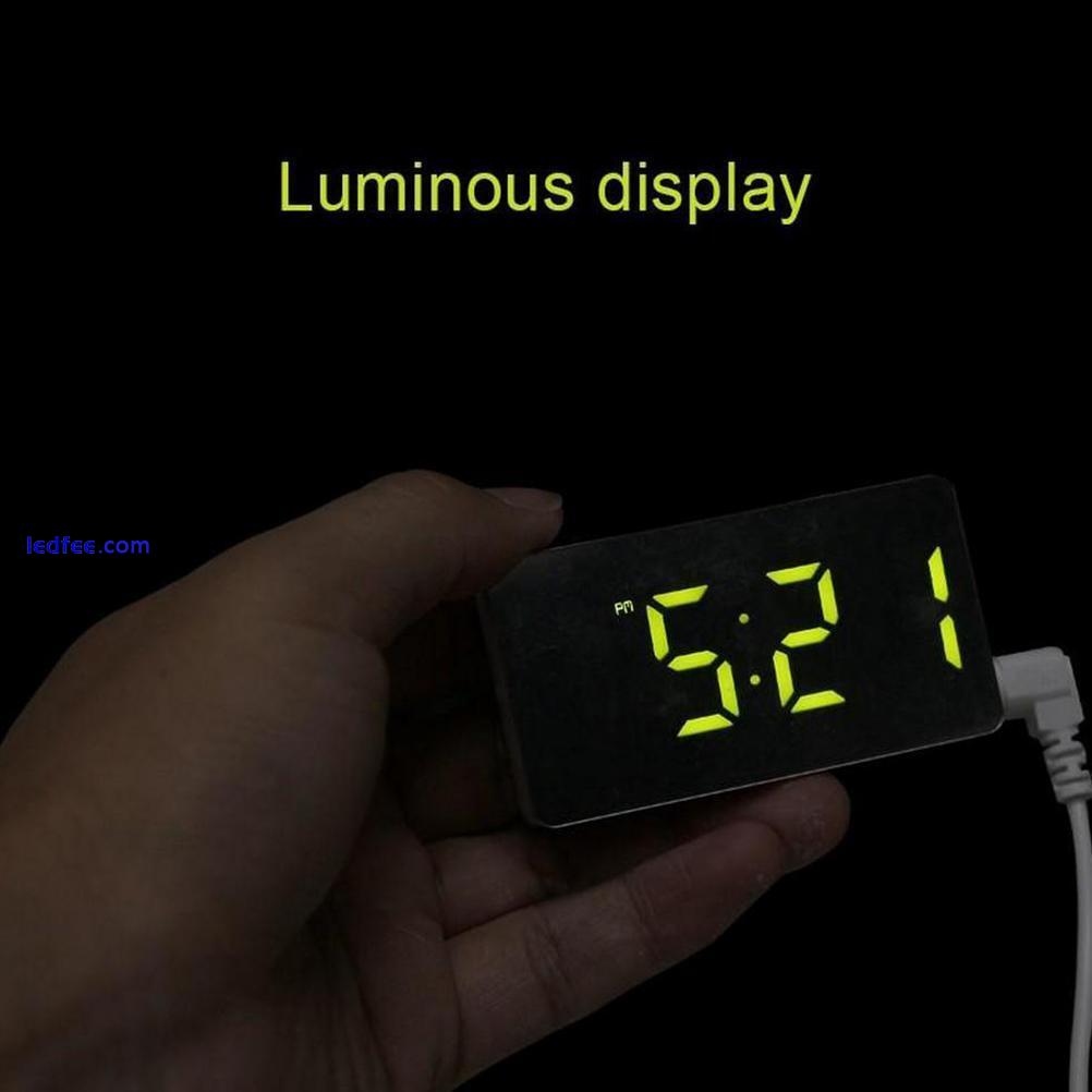 LED Mirror Alarm Clock Multifunctional Mini Electronic Alarm Clock For Bedroo GU 0 