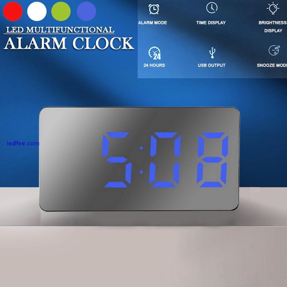 LED Mirror Alarm Clock Multifunctional Mini Electronic Alarm Clock For Bedroo GU 5 