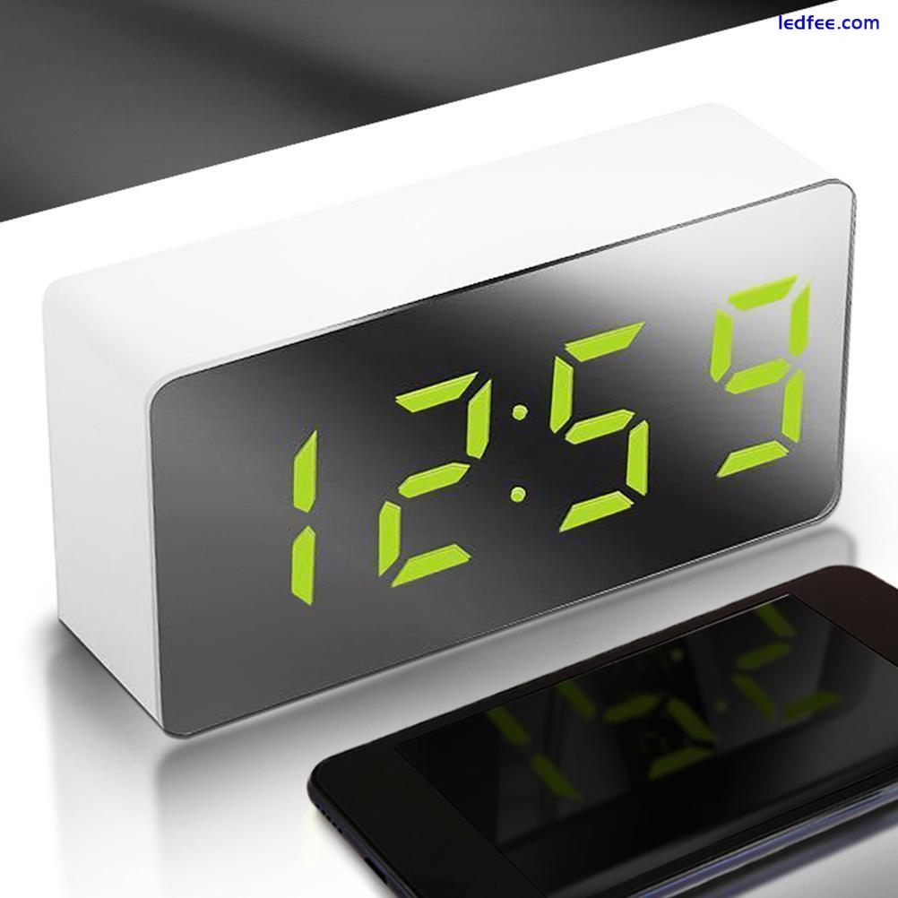 LED Mirror Alarm Clock Multifunctional Mini Electronic Alarm Clock For Bedroo GU 2 