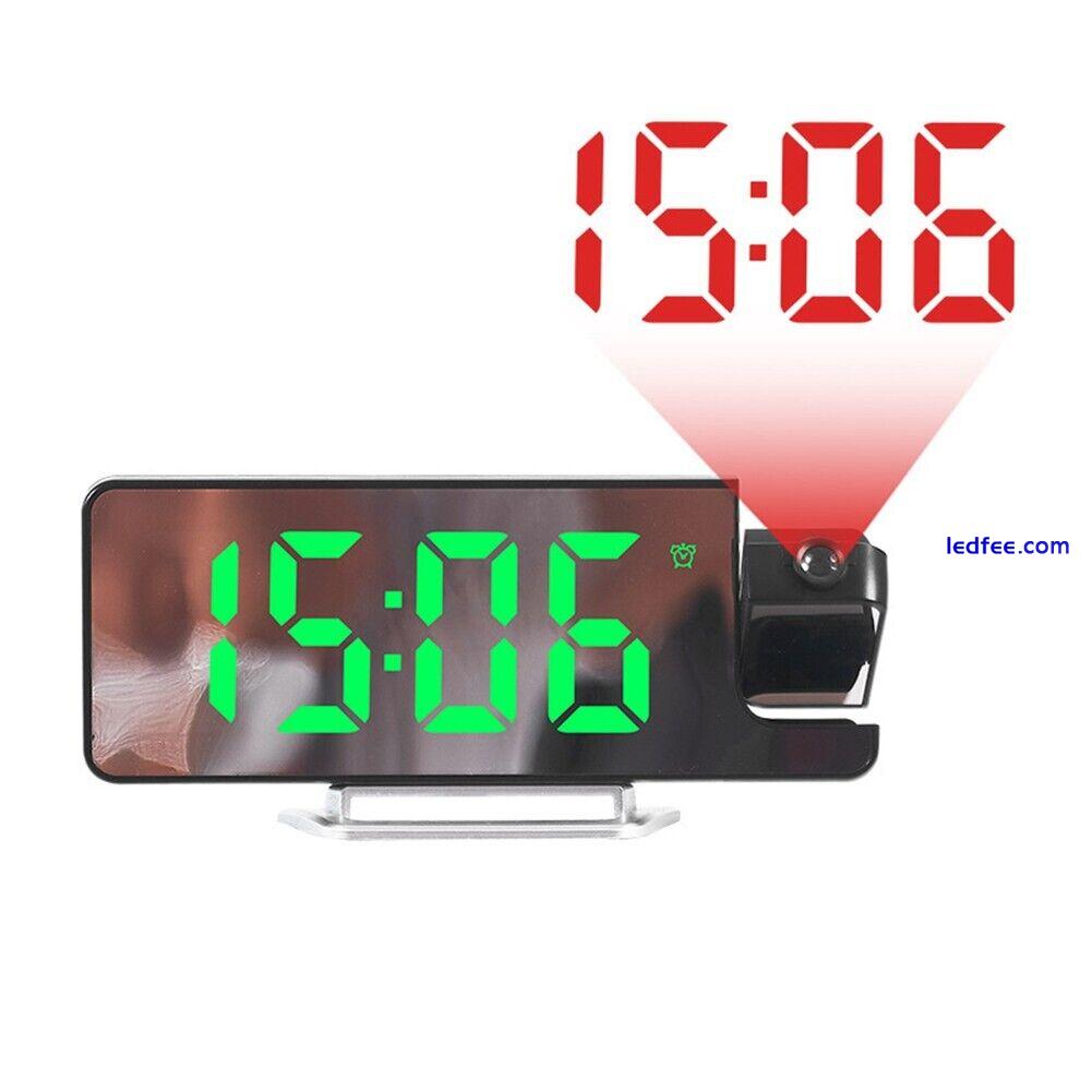 LED Electronic Clock with Temperature Sensor Clear Projection Adjustable Angle 4 