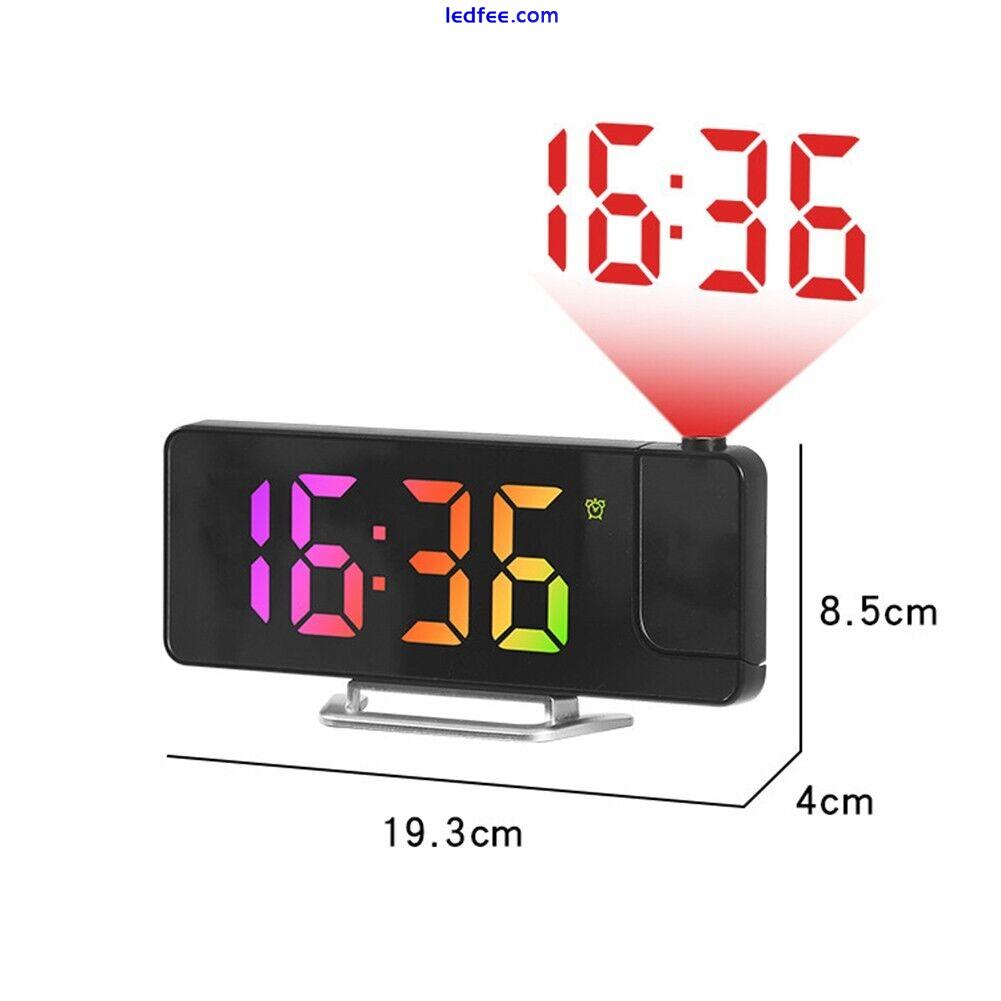 LED Electronic Clock with Temperature Sensor Clear Projection Adjustable Angle 3 