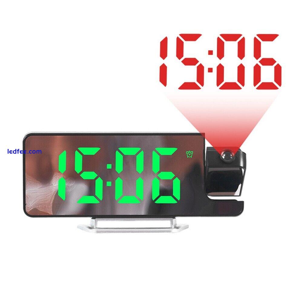 LED Electronic Clock with Temperature Sensor Clear Projection Adjustable Angle 5 