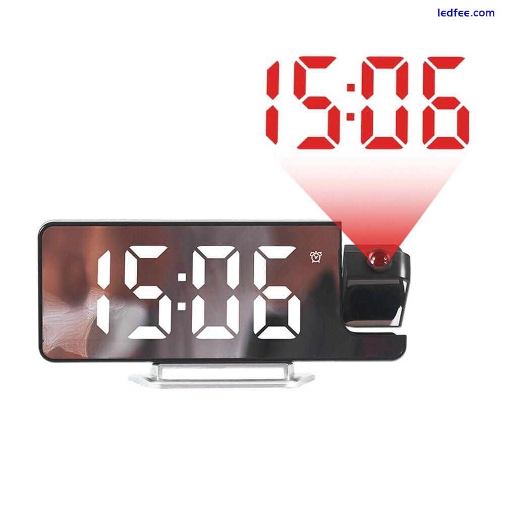 LED Electronic Clock with Temperature Sensor Clear Projection Adjustable Angle 1 