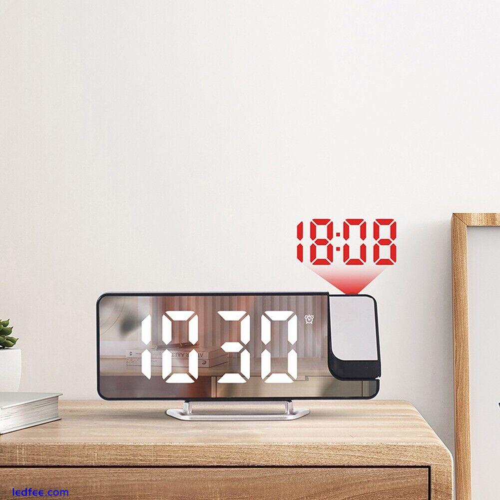 LED Electronic Clock with Temperature Sensor Clear Projection Adjustable Angle 2 