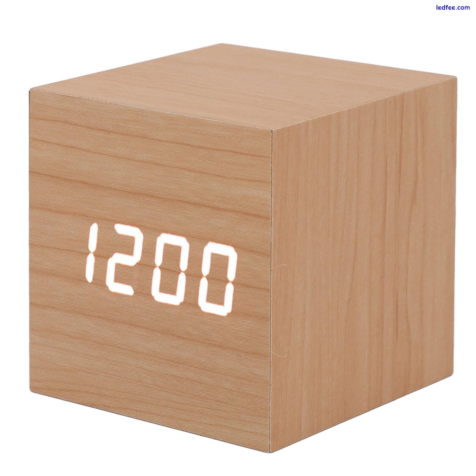 LED Wood Clock Multifunctional Large Display 3 Brightness Eye Por HPT 3 