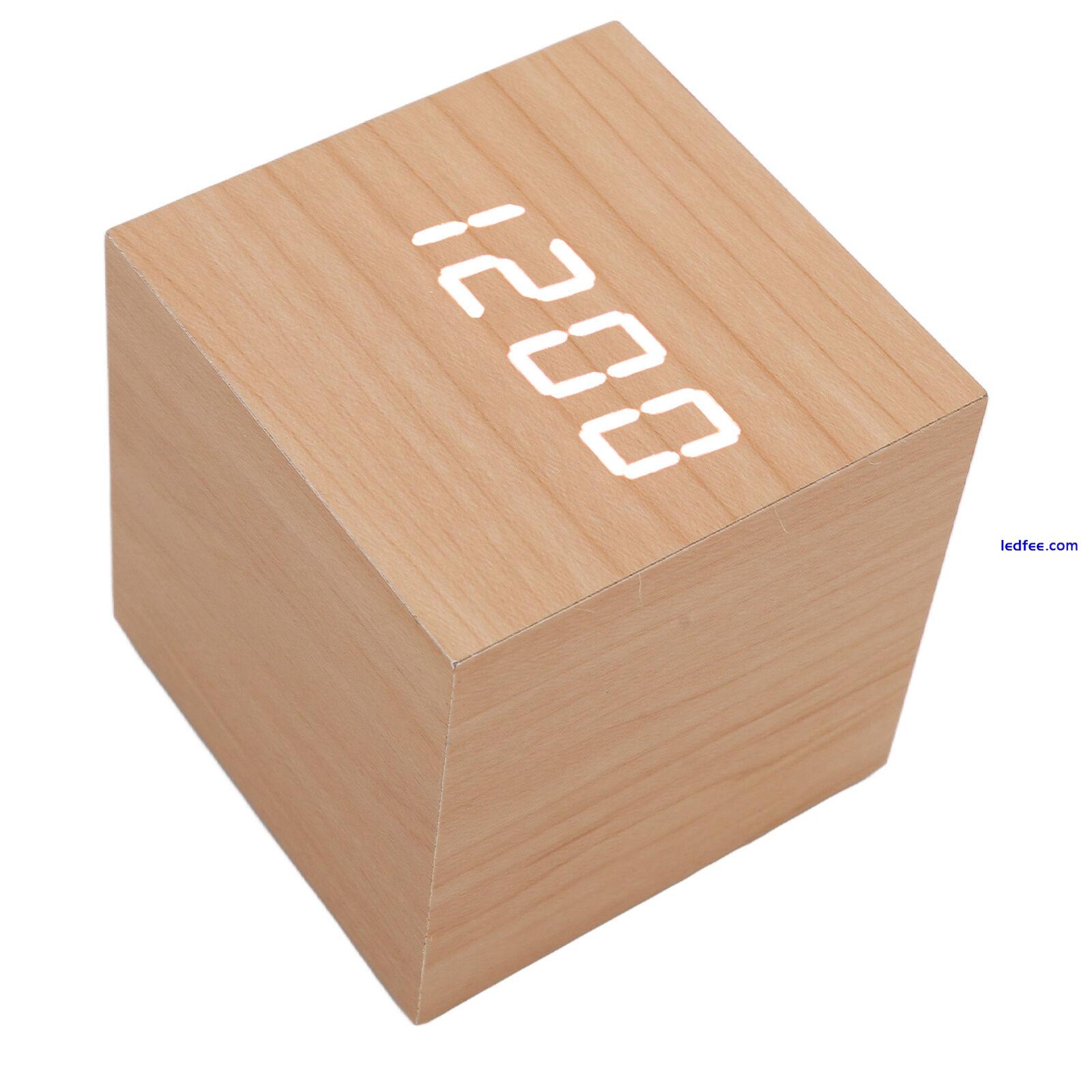 LED Wood Clock Multifunctional Large Display 3 Brightness Eye Por HPT 4 