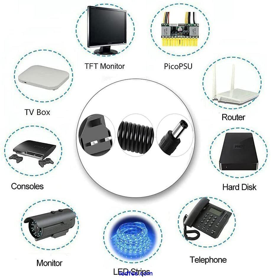 12V 1A/2A/3A DC UK Plug Power Supply Adaptor Transformer for LED Strips CCTV 0 