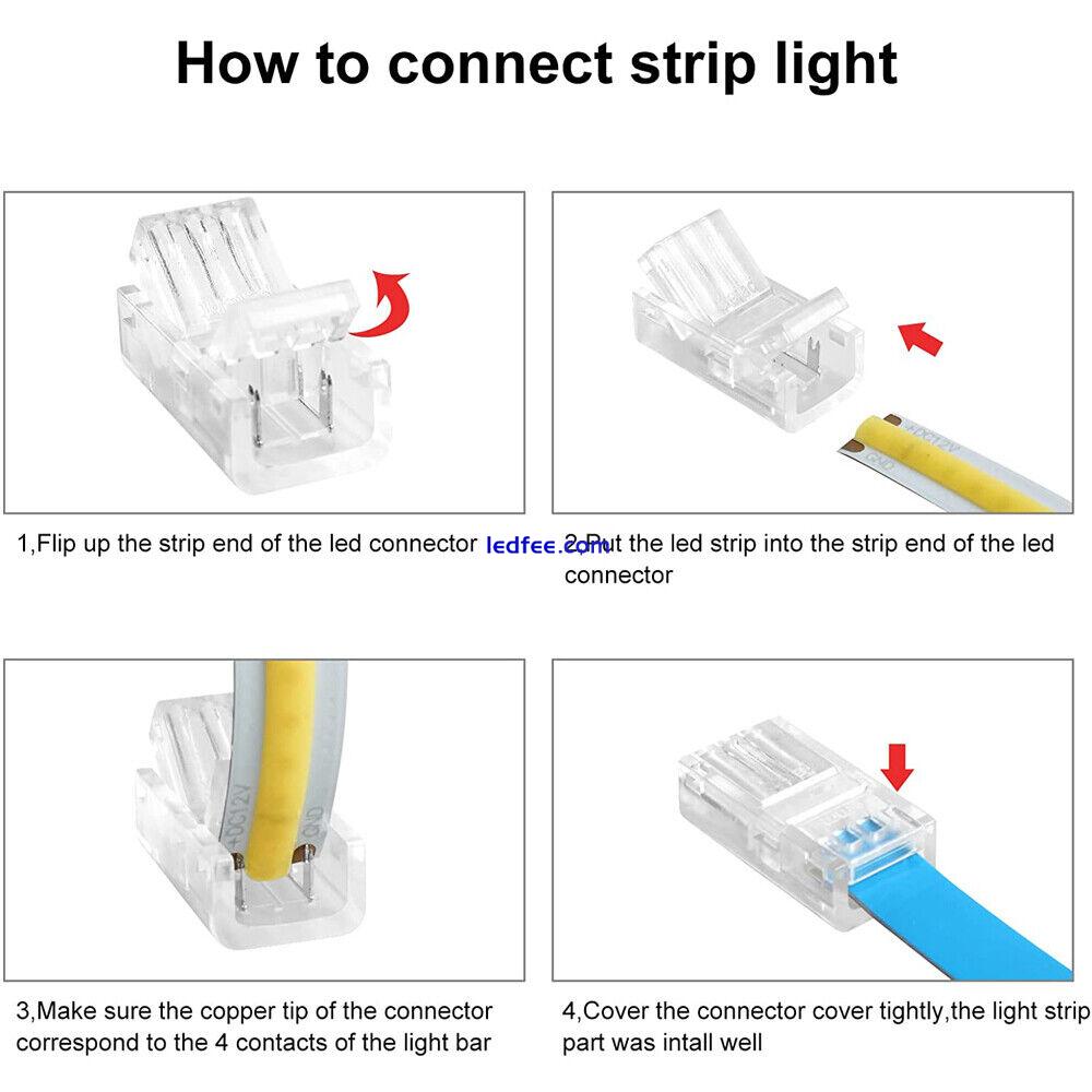 WIRE TO STRIP CONNECTOR CLIP LED 8mm 10mm RGBW RGB CCT 2/3/4/5/6Pin PCB ADAPTER 1 