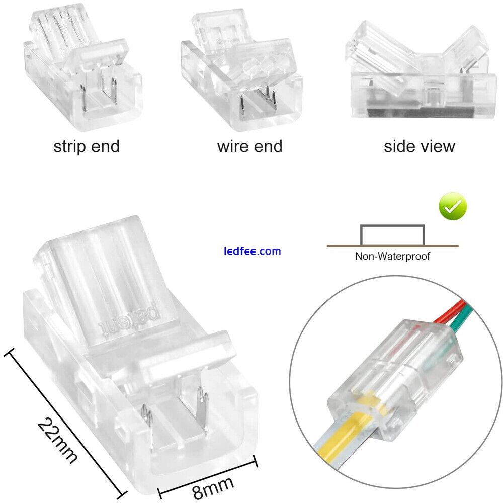 WIRE TO STRIP CONNECTOR CLIP LED 8mm 10mm RGBW RGB CCT 2/3/4/5/6Pin PCB ADAPTER 4 