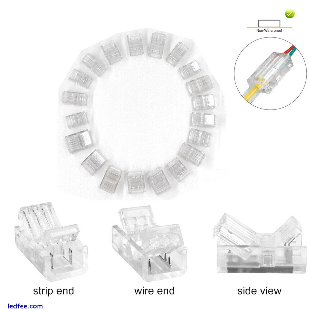 WIRE TO STRIP CONNECTOR CLIP LED 8mm 10mm RGBW RGB CCT 2/3/4/5/6Pin PCB ADAPTER 2 