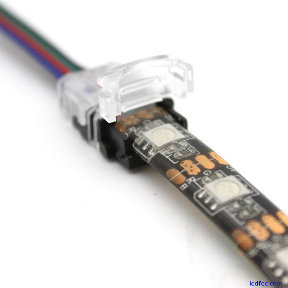 2Pin 4Pin 5Pin Waterproof IP65 LED Strip Connector Clip Wire RGB RGBW Adapter 0 