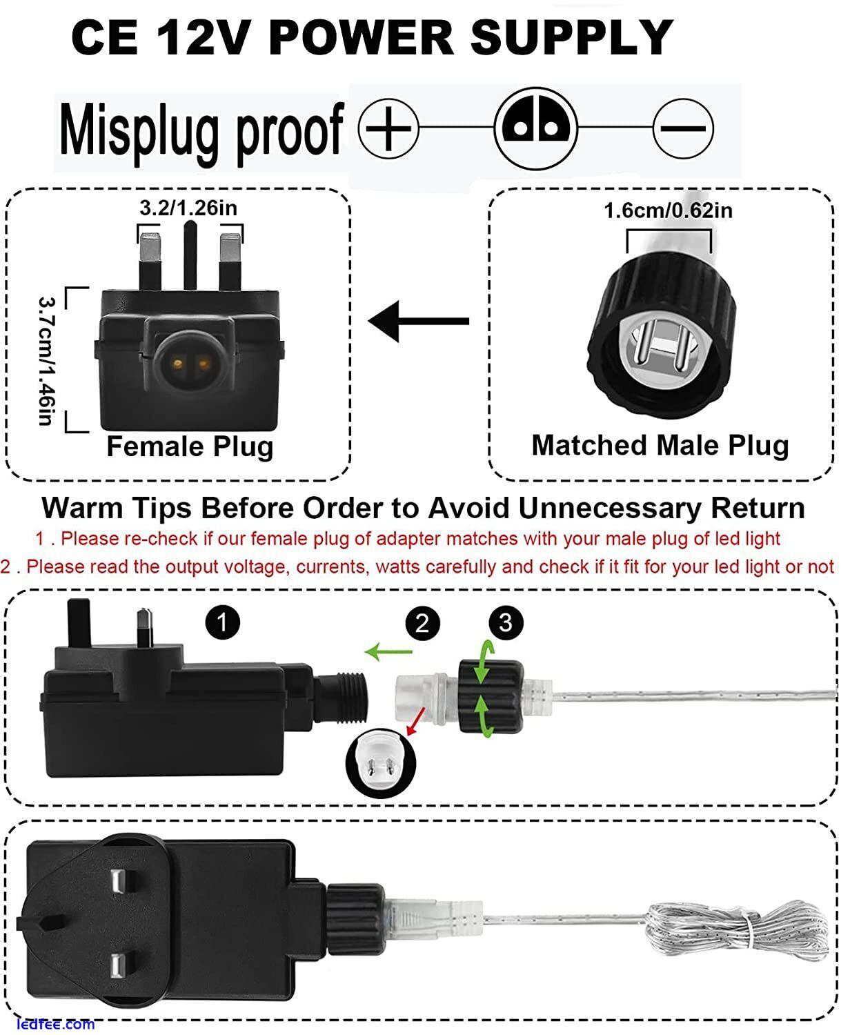 12V 18W Power Supply Adapter Transformer For Christmas LED Fairy Light IP44 Plug 3 