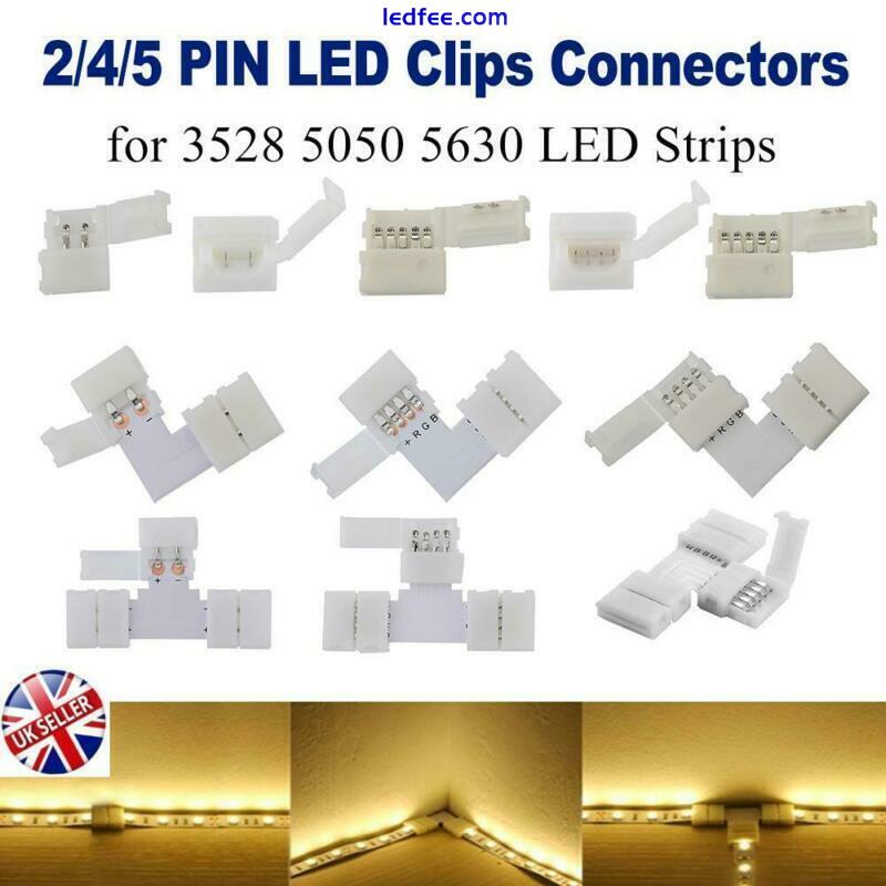 2/4/5 PIN HIPPO ADAPTER CLIP CONNECTOR WIRE EXTENSION CABLE LED STRIP RGB/W 5050 0 