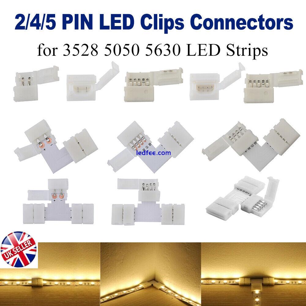 2/4/5Pin Straight Corner L T Clip Connector Adapter LED Strip Part RGB 5050 5630 0 