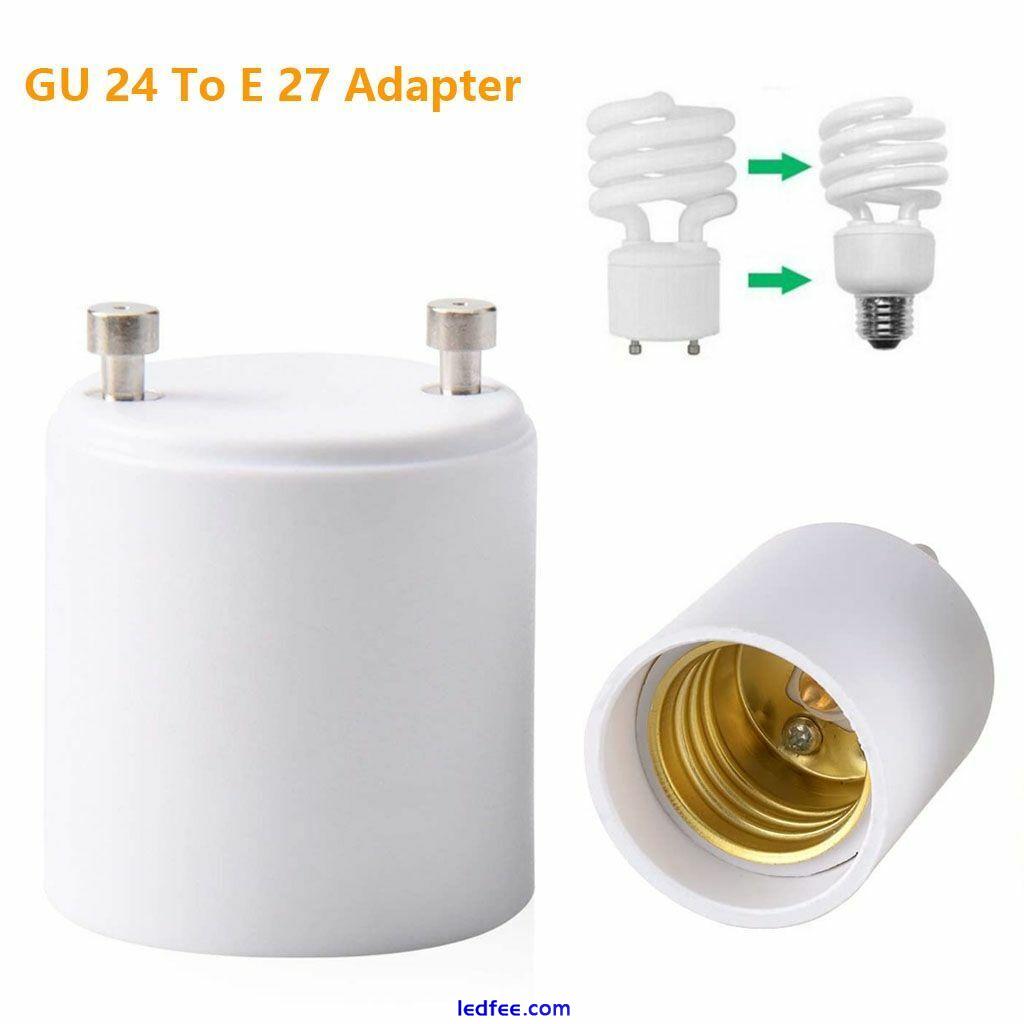 GU24 To E27 /E26 Screw LED Light Lamp Bulb Base Adapter Socket Converter Adaptor 5 