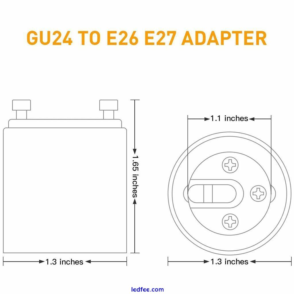 GU24 To E27 /E26 Screw LED Light Lamp Bulb Base Adapter Socket Converter Adaptor 5 