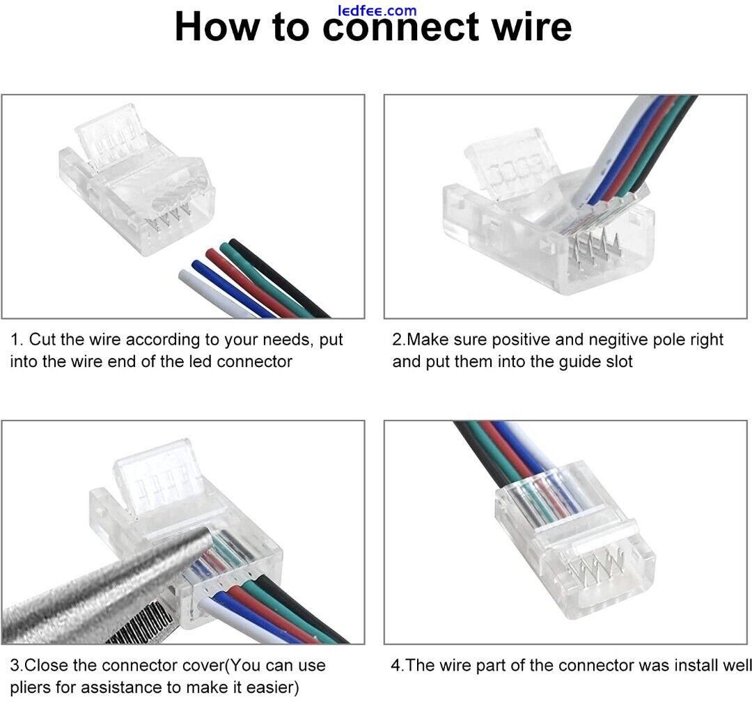 10pcs LED Strip Light to Wire Connectors Hippo 5 pin 12V 24V 10mm wide Adapters 4 