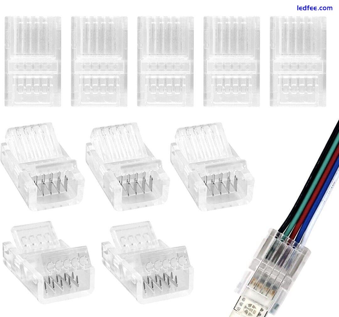 10pcs LED Strip Light to Wire Connectors Hippo 5 pin 12V 24V 10mm wide Adapters 5 