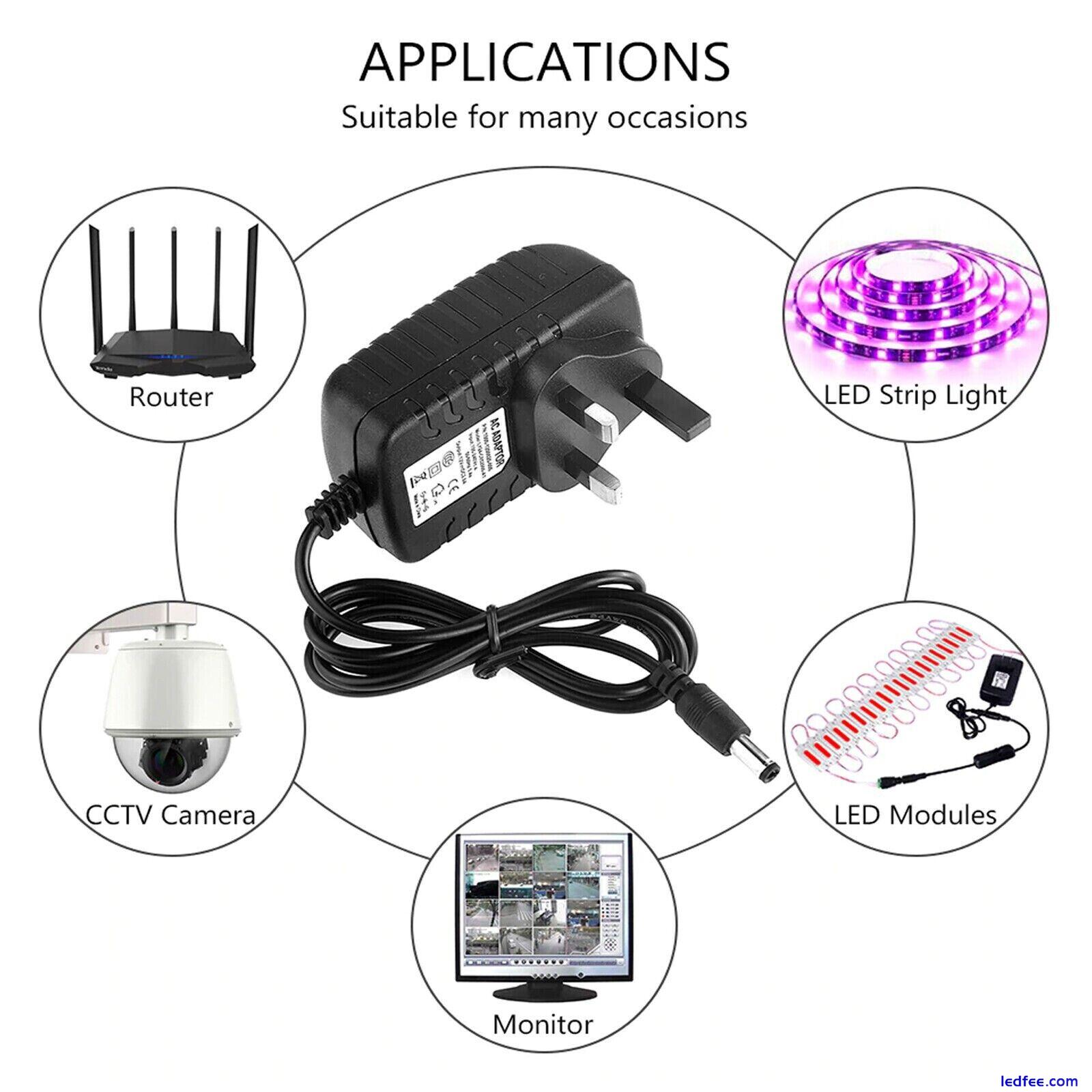 12V 2A AC DC UK Plug Power Supply Adapter Safety Charger LED Strip CCTV Camera 0 