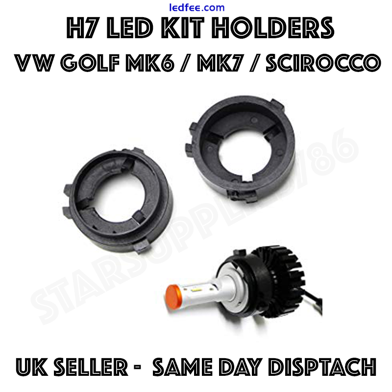 H7 LED CONVERSION KIT BULB HOLDERS ADAPTERS AUDI MERCEDES BMW VW SKODA VAUXHALL  3 