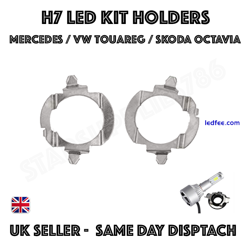 H7 LED CONVERSION KIT BULB HOLDERS ADAPTERS AUDI MERCEDES BMW VW SKODA VAUXHALL  2 