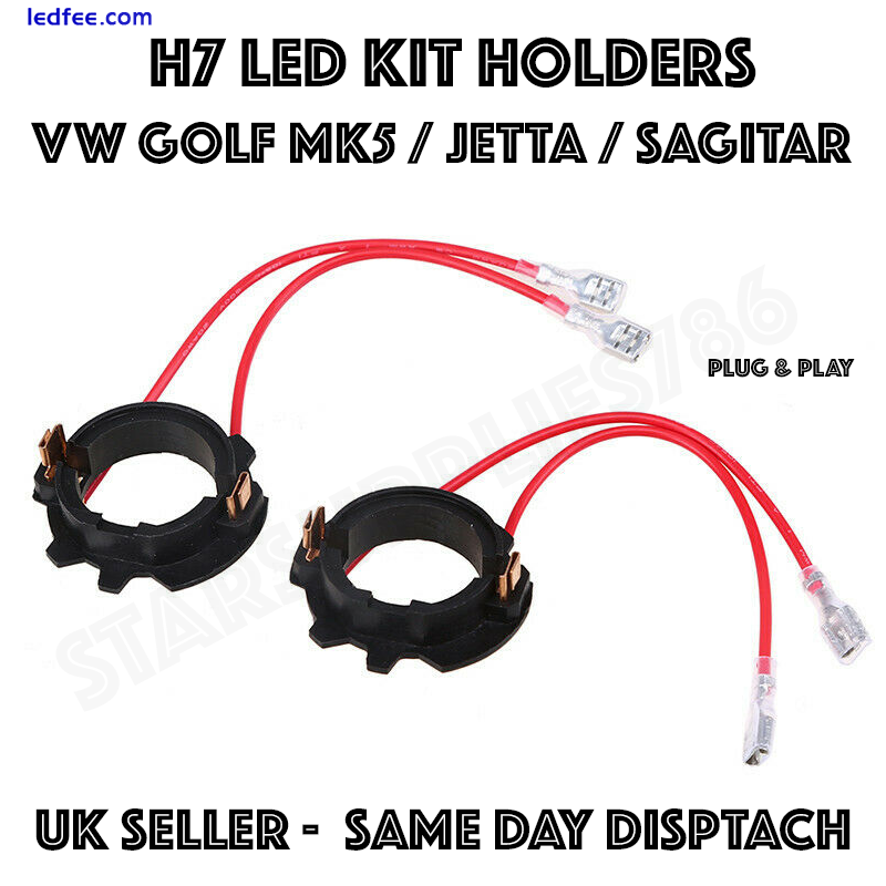 H7 LED CONVERSION KIT BULB HOLDERS ADAPTERS AUDI MERCEDES BMW VW SKODA VAUXHALL  5 