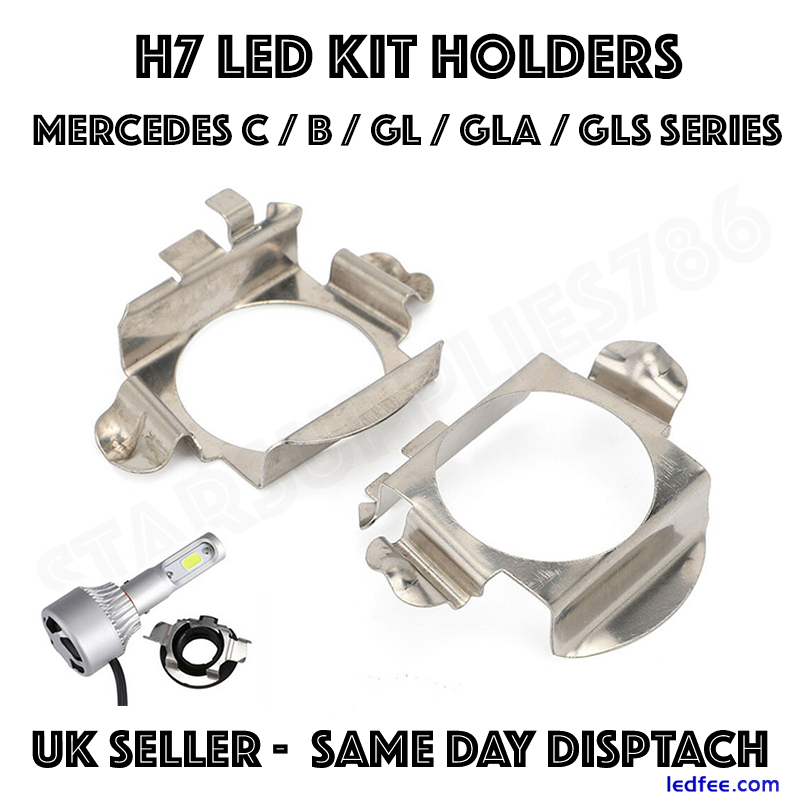 H7 LED CONVERSION KIT BULB HOLDERS ADAPTERS AUDI MERCEDES BMW VW SKODA VAUXHALL  0 