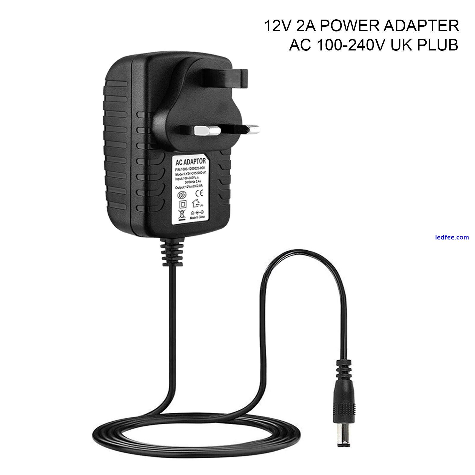 12V AC/DC 1A 2A Adapter UK Power Supply Safety Charger For LED Strip CCTV Camera 1 