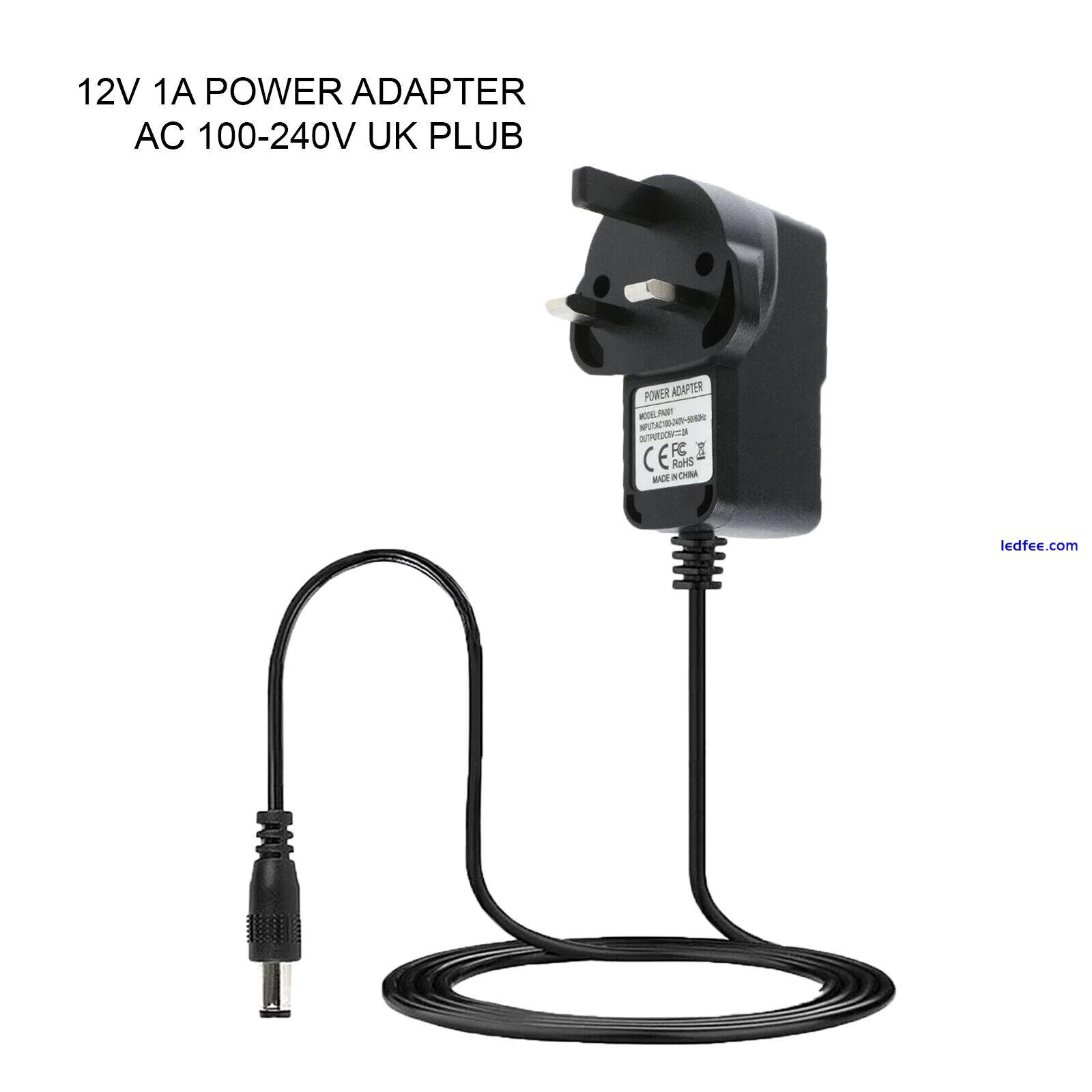 12V AC/DC 1A 2A Adapter UK Power Supply Safety Charger For LED Strip CCTV Camera 0 