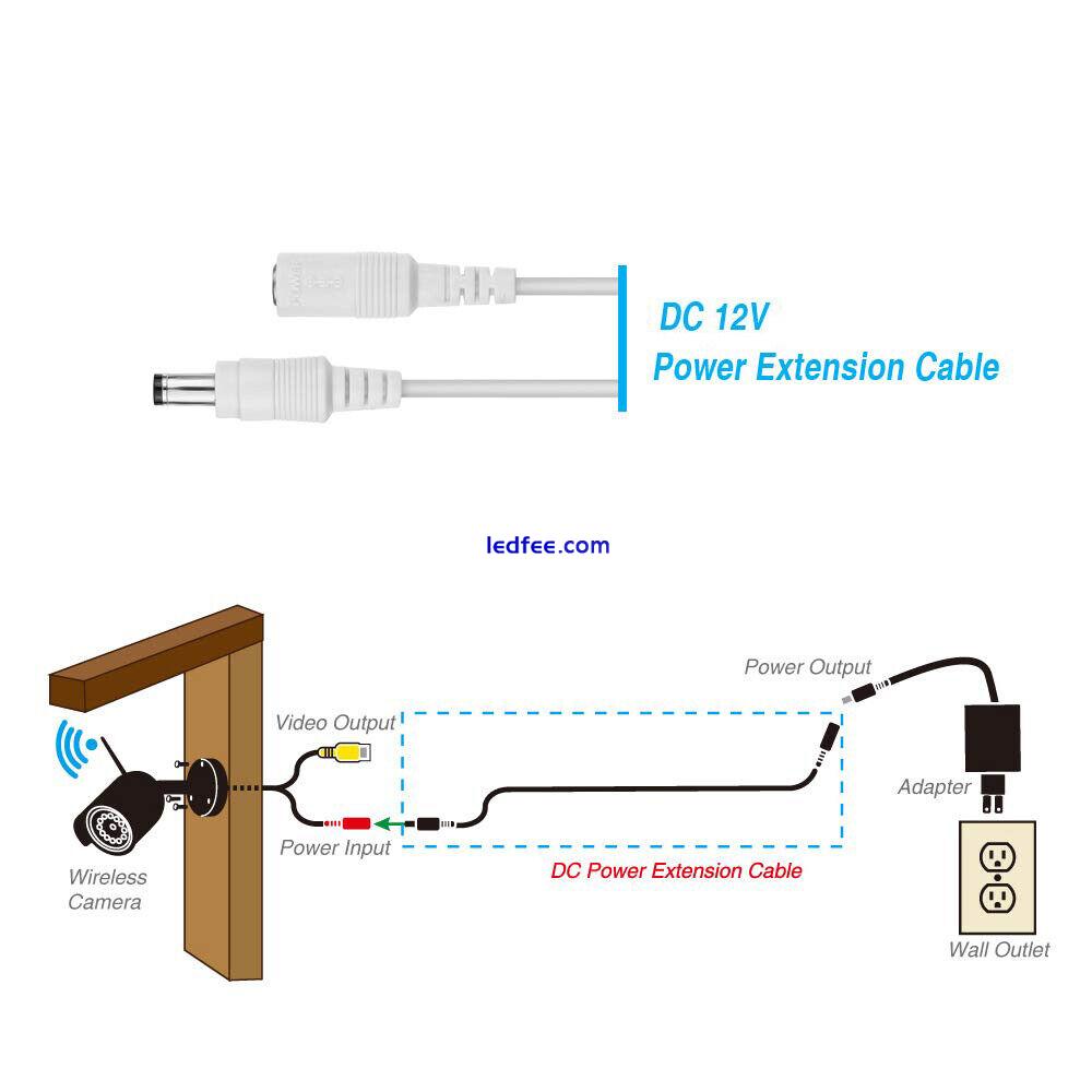 Power Extension Cable for 12V DC 3m 5m 10m CCTV LED & Adapters 2.1mm*5.5mm Jack 3 