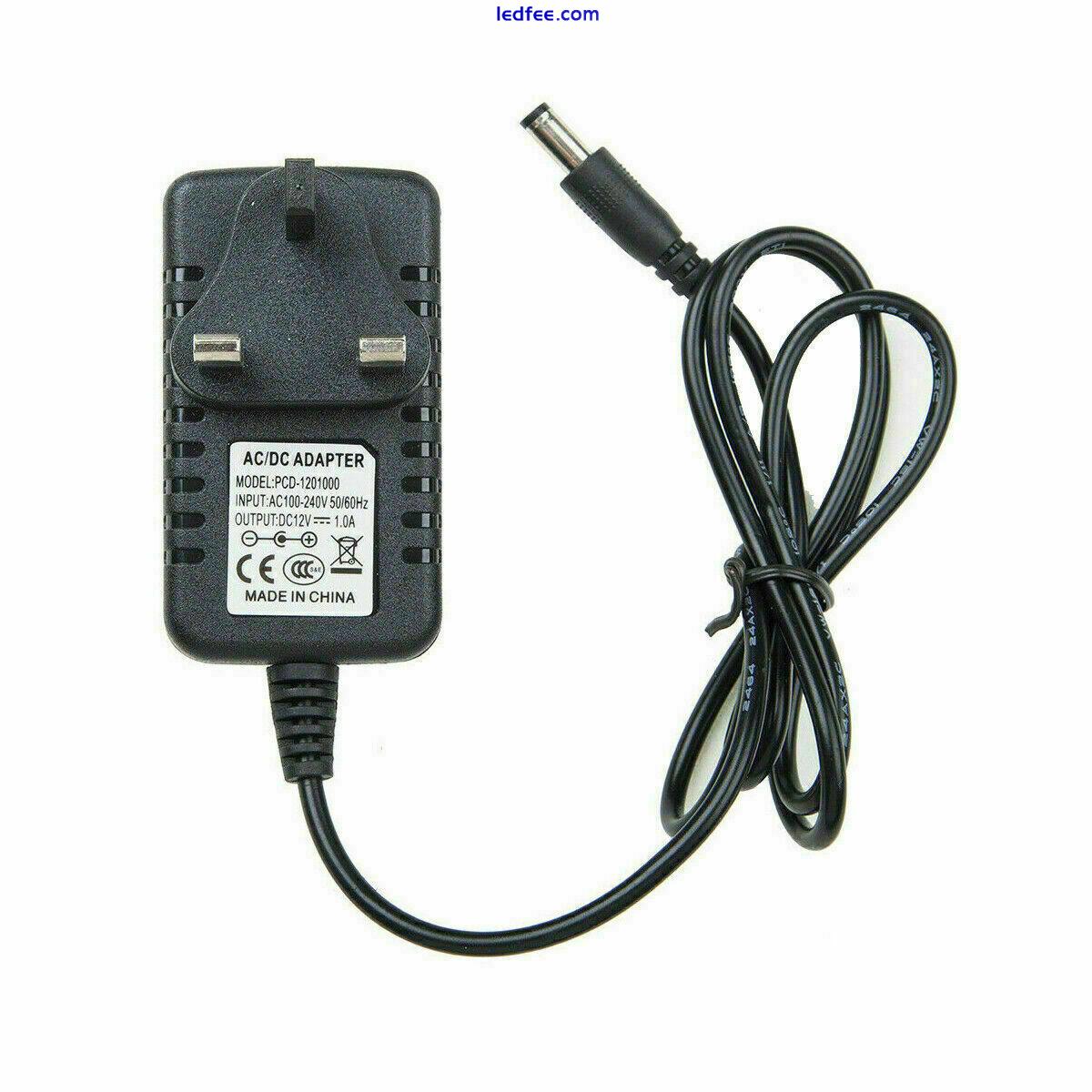 UK Power Supply Safety Adapter 1A 2A 12V AC/DC Charger For LED Strip CCTV Camera 3 