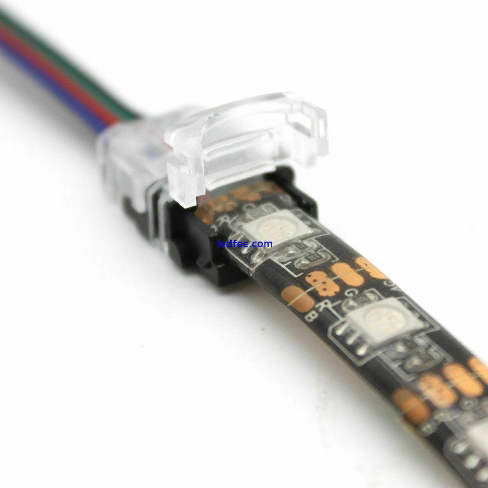 2Pin 4Pin 5Pin Waterproof IP65 LED Strip Connector Clip Wire RGB RGBW Adapter 0 