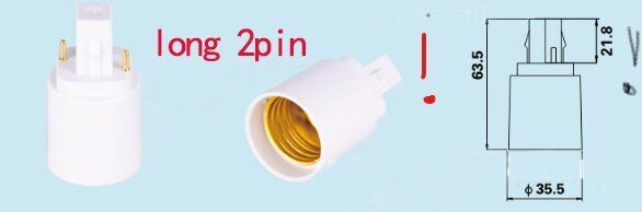 G24-D 2-Pin Adapter E27 Schraubgewinde Converter + LED 8,5W 4000K Kaltweiß 1 