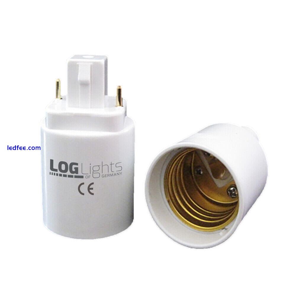 G24-D 2-Pin Adapter E27 Schraubgewinde Converter + LED 8,5W 4000K Kaltweiß 0 