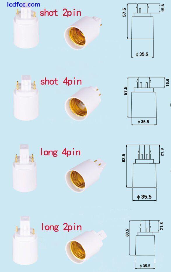 G24-D 2-Pin Adapter E27 Schraubgewinde Converter + LED 8,5W 4000K Kaltweiß 3 