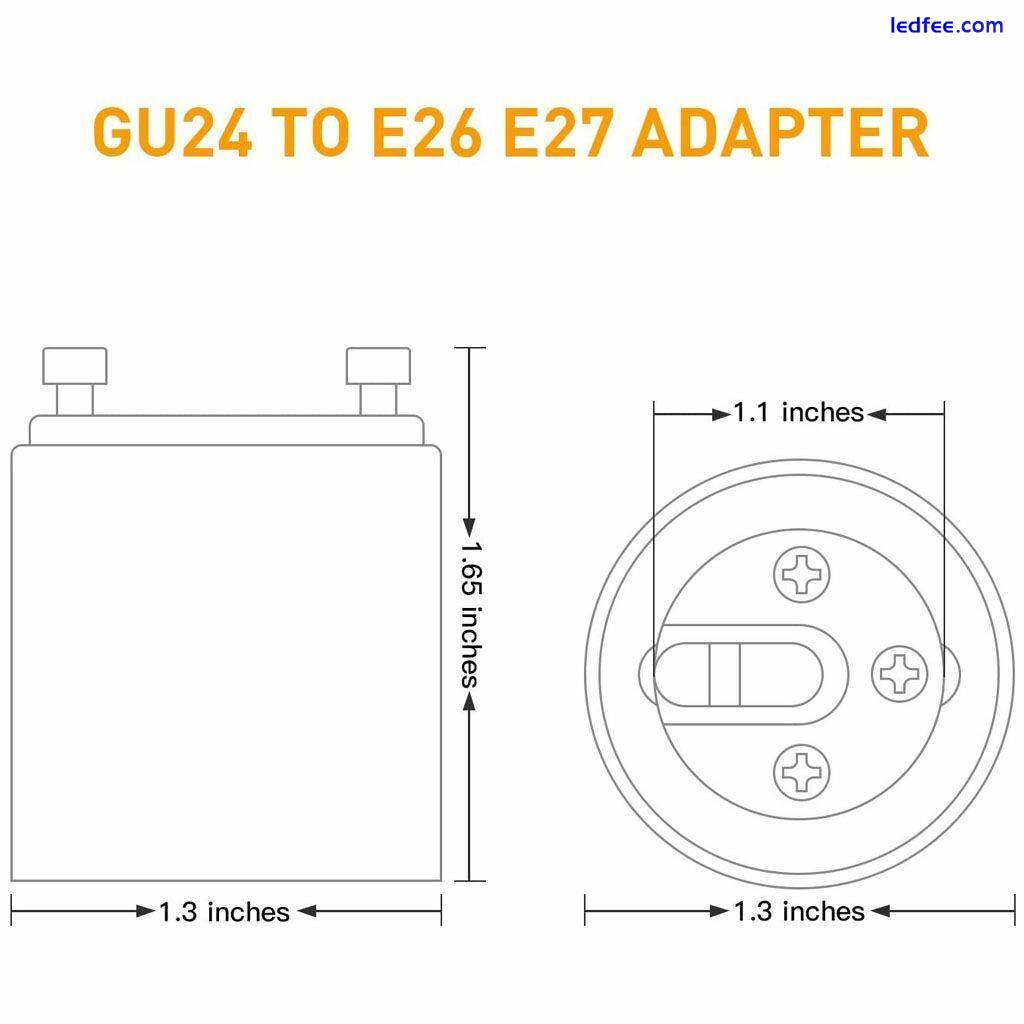 GU24 To E27 /E26 Screw LED Light Lamp Bulb Base Adapter Socket Converter Adaptor 5 