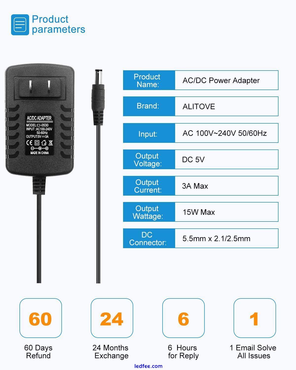 AC/DC 5V 3A Power Supply Adapter Transformer For 5050/3528 LED Strip Light 15w 4 